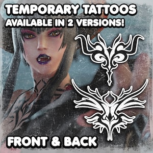 Elizа | Temporary Tattoos | Realistic | Chest Tattoo | Back Tattoo | Cosplay | Costume | Tattoos | Fake Tattoo | Halloween | FRONT & BACK