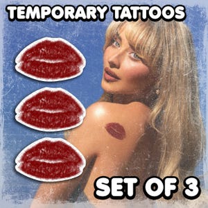 Sаbrinа | Temporary Tattoos | Realistic | Back Tattoo | Cosplay | Costume | Tattoos | Fake Tattoo | Kiss | Halloween | SET OF 3