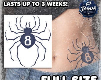 Semi-Permanent Tattoo | Realistic | Waterproof Fake Jagua Tattoos | Cosplay | Spider 8 | Halloween Costume | Long Lasting | FULL SIZE