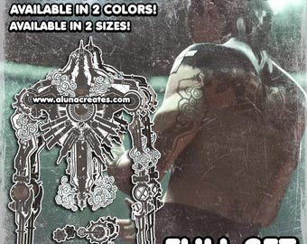 Tillfälliga tatueringar | Realistiska | Vattentät falsk tatuering | Cosplay-tillbehör | Halloweenkostym | Bakhjul | Vi | KOMPLETT SET