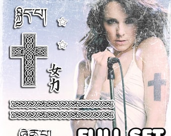 Temporary Tattoos | Realistic | Waterproof Fake Tattoo | Cosplay Accessory | Mel C | Celebrity | Halloween Costume | Party | FULL SET