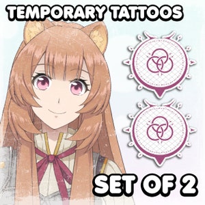 Raphtаliа | Temporary Tattoos | Realistic | Chest Tattoo | Cosplay | Costume | Fake Tattoos | Transfer Tattoo | Halloween | SET OF 2