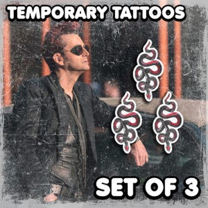 Tillfälliga tatueringar | Realistiska | Vattentät falsk tatuering | Cosplay-tillbehör | Ormdemon | Halloweenkostym | Rekvisita | SET MED 3