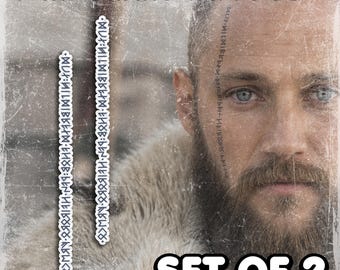 Temporary Tattoos | Realistic | Waterproof Fake Tattoo | Cosplay Accessory | Norse Pagan Warrior | Halloween Costume | Face Runes | SET OF 2