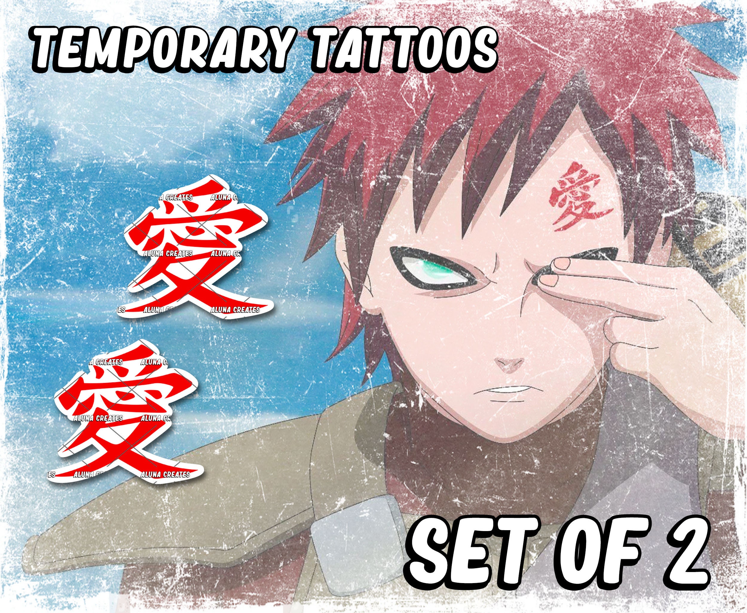 Tattoo stickers waterproof male and female long-lasting Japanese comics  two-dimensional Naruto Uzumaki Naruto Kakashi Gaara - AliExpress