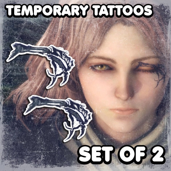 Melina | Temporary Tattoos | Realistic | Hand Tattoo | Face Tattoo | Cosplay | Costume | Tattoos | Fake Tattoo | Halloween | SET OF 2