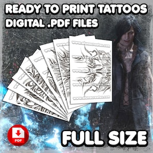 V | Digital Tattoos | Full Body Tattoos | Cosplay | Costume | Fake Tattoo | Halloween | FULL SIZE
