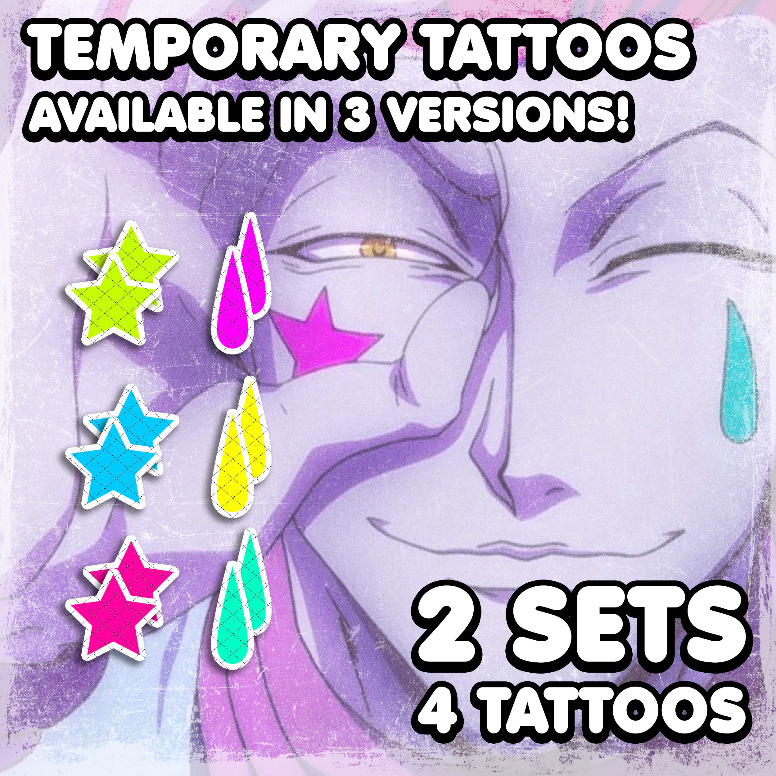 Hunter x Hunter Hisoka face tattoo anime face mask (requested