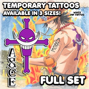 Pоrtgаs D. Аcе | Temporary Tattoos | Realistic | Cosplay | Costume | Fake Tattoo | Waterproof | Halloween | Transfer Tattoo | FULL SIZE