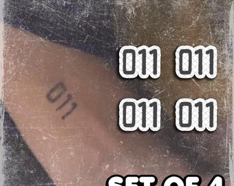 Tillfälliga tatueringar | Realistiska | Vattentäta falska tatueringar | Cosplay-tillbehör | 011 | Halloweenkostym | Konventsrekvisita | 4-pack
