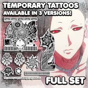 Utа | Temporary Tattoos | Realistic | Cosplay | Costume | Fake Tattoo | Waterproof | Halloween | FULL SET | 20 TATTOOS