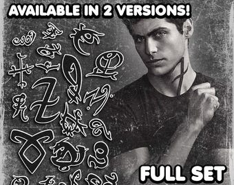Temporary Tattoos | Realistic | Waterproof Fake Tattoo | Cosplay Accessory | Alec Runes | Halloween Costume |  Con Prop | 20 TATTOOS