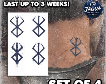 Semi-Permanent Tattoos | Realistic | Waterproof Fake Jagua Tattoo | Cosplay | Brand of Sacrifice | Halloween Costume | SET OF 4