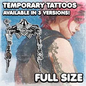 Temporary Tattoos | Realistic | Waterproof Fake Tattoo | Cosplay Accessory | Halloween Costume | Back Sprocket | Vi | FULL SET