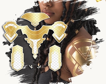 Mеl | Temporary Tattoos | Realistic | Cosplay | Costume | LoL | Halloween | Transfer Tattoo | Gold Tattoos | FULL SET | 10 TATTOOS