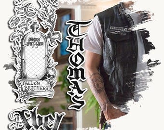 Temporary Tattoos | Realistic | Waterproof Fake Tattoo | Cosplay Accessory | TV Show | Halloween Costume | Jax SoA | FULL SET