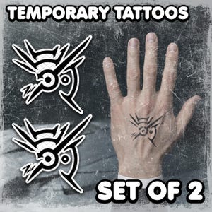 Tatuajes temporales | Realistas | Falso tatuaje waterproof | Accesorio cosplay | Marca en la mano | Disfraz de Halloween | SET DE 2