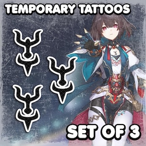 Xuеyi | Temporary Tattoos | Realistic | Chest Tattoo | Cosplay | Costume | Tattoos | Fake Tattoo | Halloween | SET OF 3