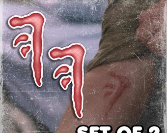 Temporary Tattoos | Realistic | Waterproof Fake Tattoo | Cosplay Accessory | Mark of Cain | Halloween Costume | Prop | SET OF 2