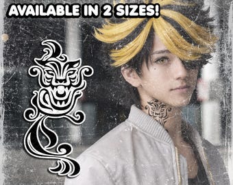 Temporary Tattoo | Realistic | Waterproof Fake Tattoos | Cosplay Accessory | Neck Tiger | Halloween Costume | Prop