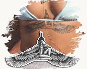 Temporary Tattoo | Realistic | Waterproof Fake Tattoos | Cosplay Accessory | Riri | Celebrity | Halloween Costume | Isis Goddess | Beach