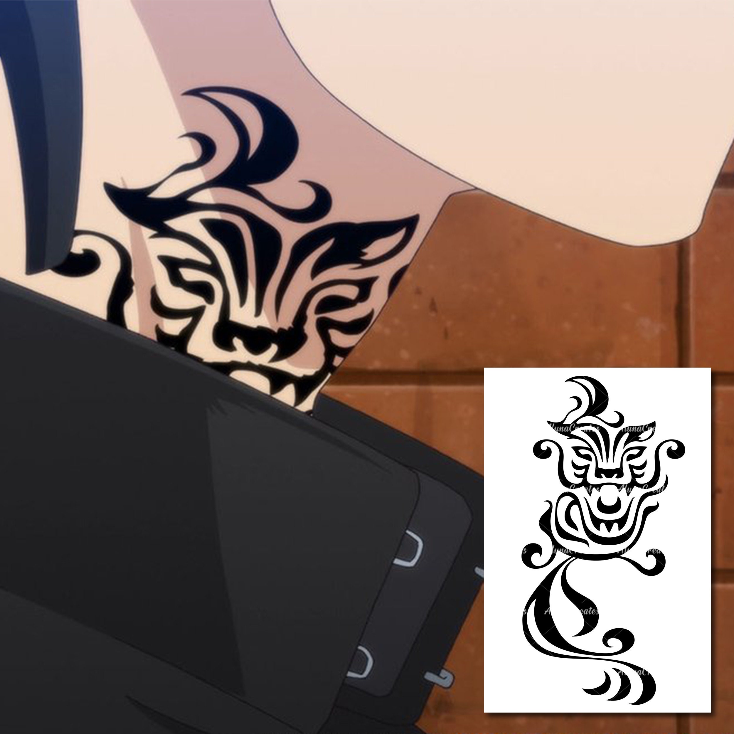 Kazutora Hanemiya / Temporary Tattoo / Neck Tattoo / Cosplay / Etsy UK