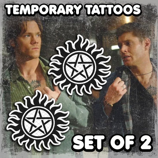 Supernаturаl | Temporary Tattoos | Realistic | Cosplay | Costume | Tattoos | Fake Tattoo | Transfer Tattoo | Halloween | SET OF 2