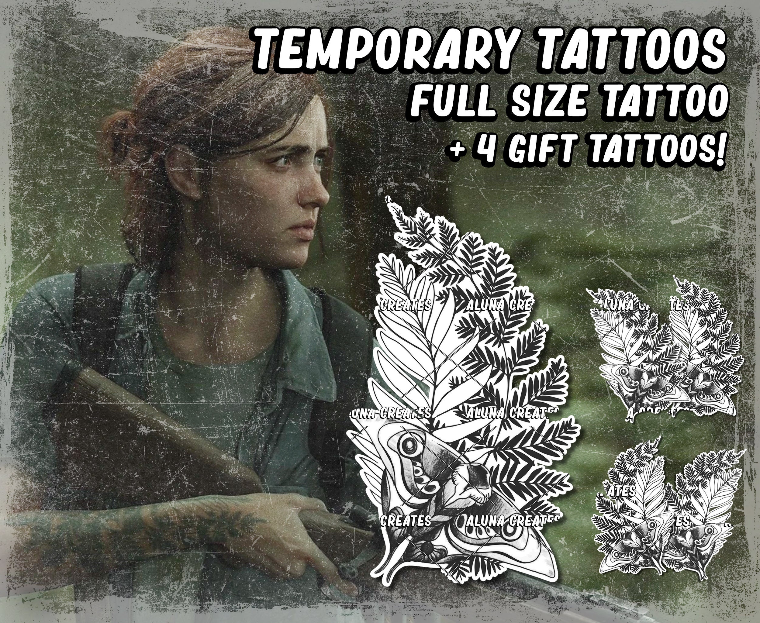  Last Of Us 2 ELLIE TATTOO props cosplay Temporary