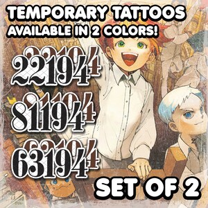 The Promised Neverland Emma Ray Norman Tattoo Cosplay Accessory Prop