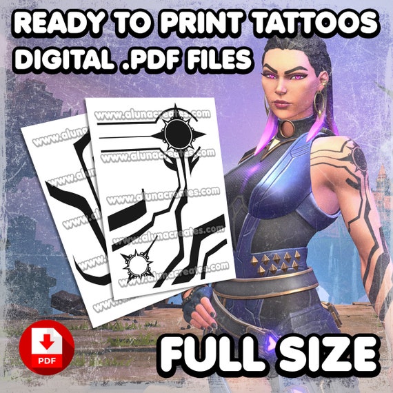 Digital Tattoos / Arm Tattoo / Cosplay / Costume / Tattoos / Fake Tattoo / Halloween / FULL SIZE