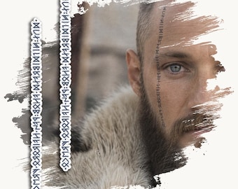 Temporary Tattoos | Realistic | Waterproof Fake Tattoo | Cosplay Accessory | Norse Pagan Warrior | Halloween Costume | Face Runes | SET OF 2