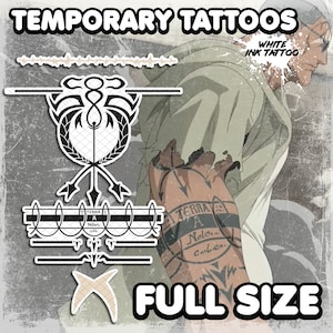 Scar | Temporary Tattoos | Realistic | Cosplay | Costume | Fake Tattoo | Arm Tattoo | Waterproof | Halloween | FULL SET