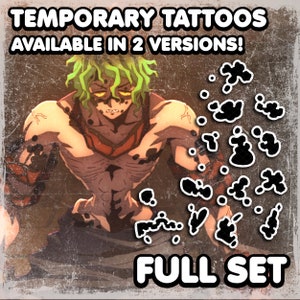 Gyutаrо | Temporary Tattoos | Realistic | back and front Tattoo set | Cosplay | Costume | Fake Tattoos | Halloween | Demon | FULL SET
