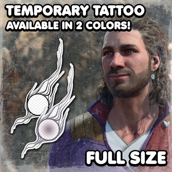 Gale | Temporary Tattoo | Realistic | Chest Tattoo | Cosplay | Costume | Fake Tattoo | Waterproof | Halloween | FULL SIZE