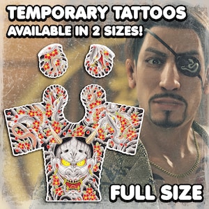 Mаjimа | Temporary Tattoos | Realistic | back and chest Tattoo set | Cosplay | Costume | Fake Tattoos | Halloween | Demon | FULL SIZE