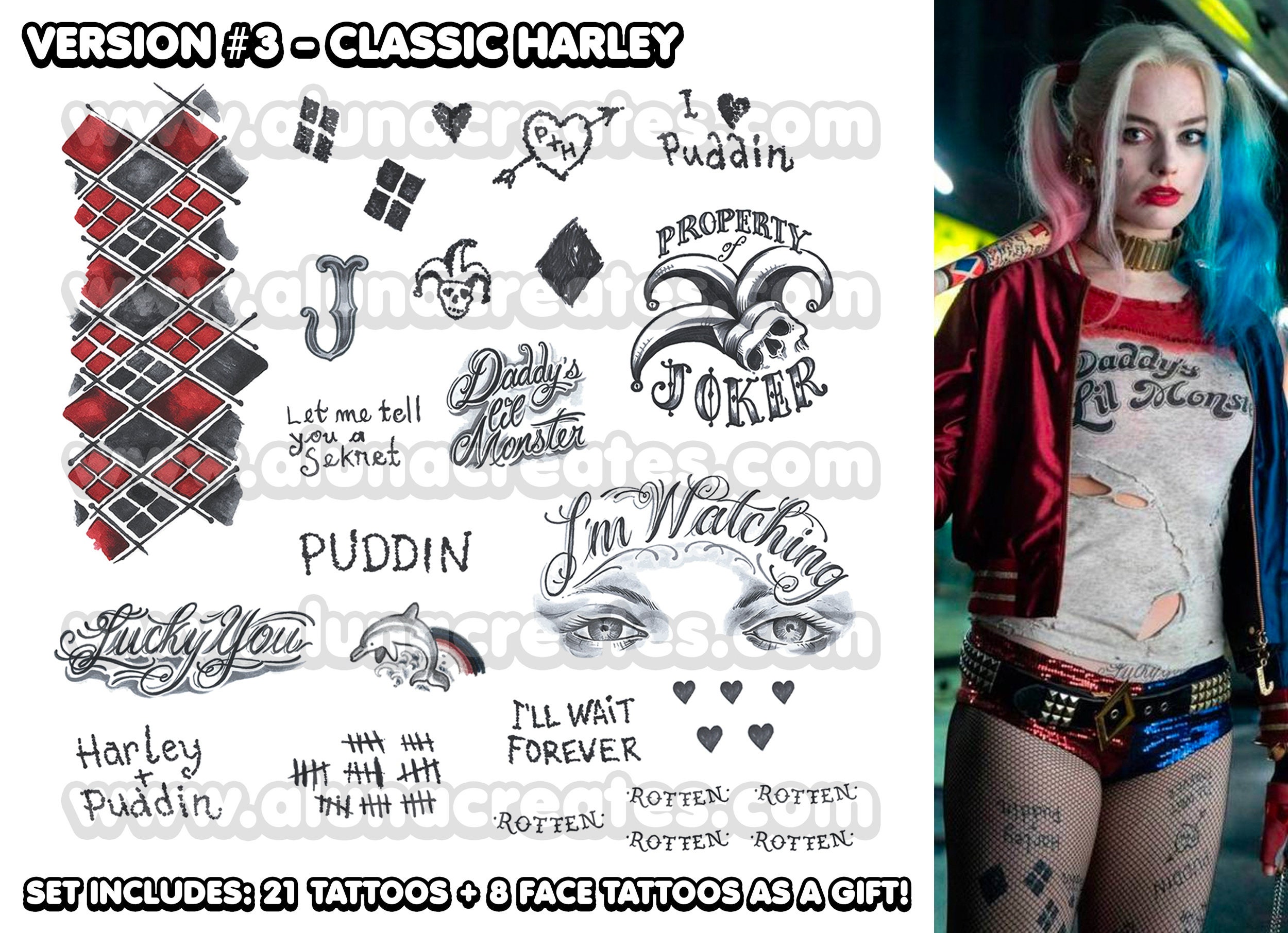 DIY - Arlequina (HARLEY QUINN) CLÁSSICA roupa completa e