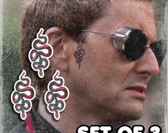 Crowley | Temporary Tattoos | Realistic | Snake Tattoo | Face Tattoo | Cosplay | Costume | Tattoos | Fake Tattoo | Halloween | SET OF 3