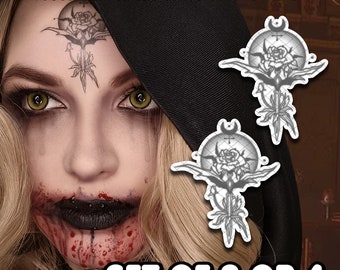 Bеla, Daniеla, Cаssаndra Dimitrеѕcu | Temporary Tattoo | Forehead symbol Tattoos | Cosplay | Costume | Halloween | 2 OR 4 TATTOOS