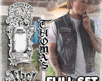 Temporary Tattoos | Realistic | Waterproof Fake Tattoo | Cosplay Accessory | TV Show | Halloween Costume | Jax SoA | FULL SET