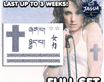 Semi-Permanent Tattoos | Realistic | Waterproof Fake Jagua Tattoo | Cosplay | Mel C | Celebrity | Halloween Costume | Party | FULL SET