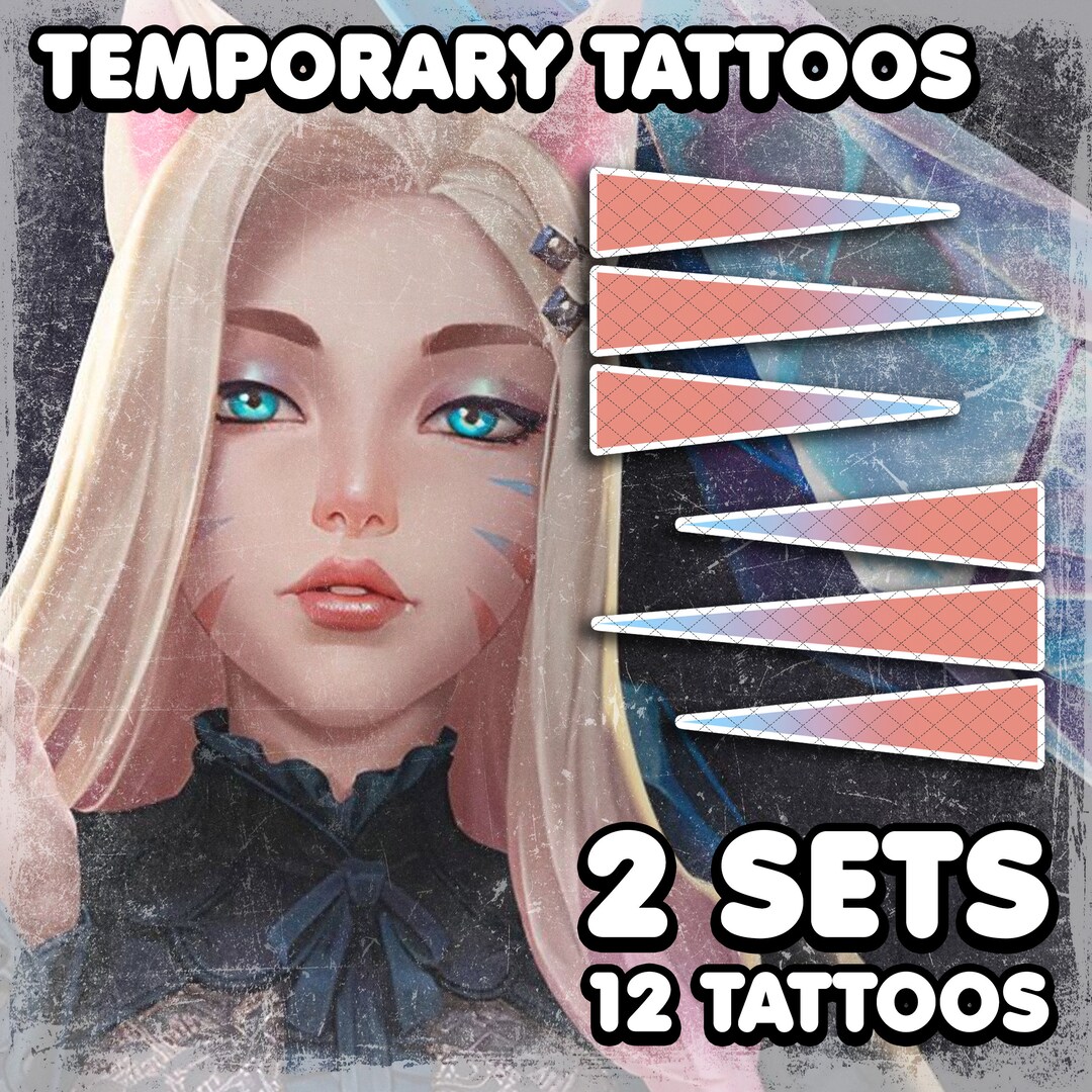 Аhri / Temporary Tattoos / Face Tattoos / Cosplay / Costume / Tattoos
