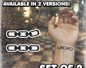 Tatuaże Tymczasowe | Realistyczne | Wodoodporny Sztuczny Tatuaż | Cosplay | Łańcuch Nadgarstek | Kostium Halloween | ZESTAW 2 SZTUK