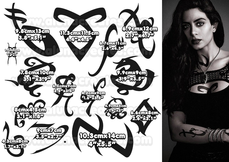 Fake Shadowhunter Runes Temporary Tattoos | Realistic | Waterproof Fake Tattoo | Cosplay ...