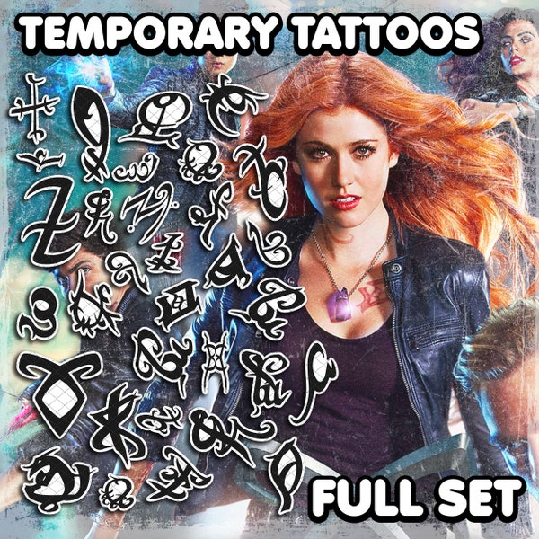 Shadowhunters | Temporary Tattoos | Realistic | Cosplay | Costume | Fake Tattoo | Halloween | Rune Tattoos | FULL SET