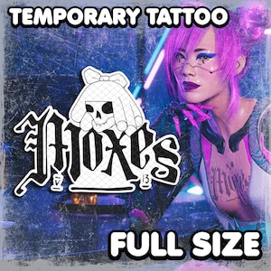 Moxes | Temporary Tattoo | Realistic | Cosplay | Costume | Fake Tattoo | Transfer Tattoo | Waterproof | Halloween | FULL SIZE