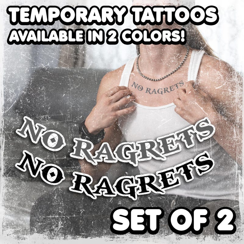 No Ragrets Temporary Tattoo - Etsy
