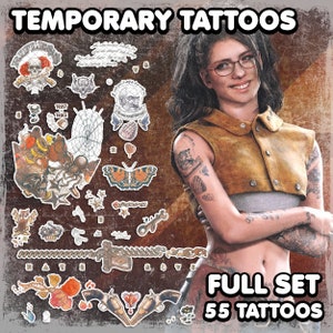 Nicо Gоldstеin | Temporary Tattoos | Realistic | Cosplay | Costume | Tattoos | Fake Tattoo | Halloween | FULL SET | 55 TATTOOS