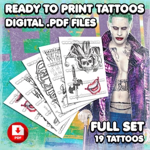 Jоkеr | Digital Tattoos | Cosplay | Costume | Tattoos | The Jоker | Fake Tattoo | Halloween | FULL SET