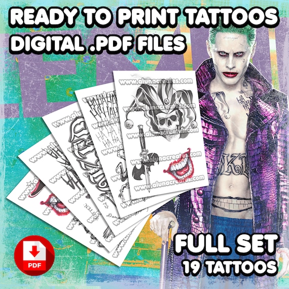 Le Joker | Tatouages Temporaires | Réaliste | Cosplay | Déguisements | Tatouages | Le Joker | Faux Tatouage | Halloween | ENSEMBLE COMPLET - Canada