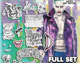 Tatouages Temporaires Joker Halloween - Lot De 4 Feuilles 20x30 Cm, Transfert à L'eau, Pour Cosplay Et Fêtes Déguisées